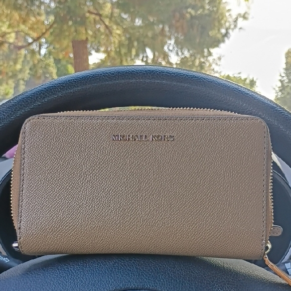 Michael Kors Other - Michael Kors Beige Zip-Around Wallet